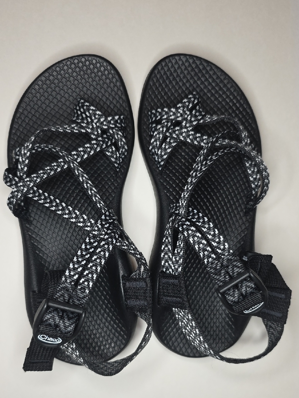 Chaco Women's Black & White Patterned Strap Sandals